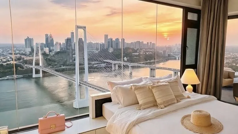 River-view suite in a central Chongqing hotel