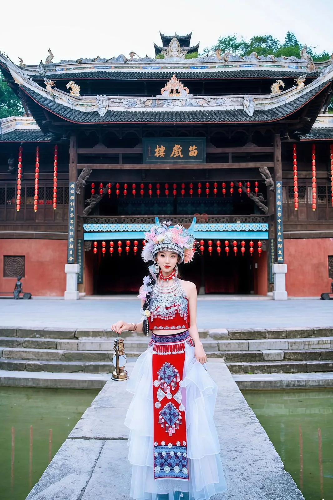 Miao costume portrait on the central axis of Chiyou Jiuli City