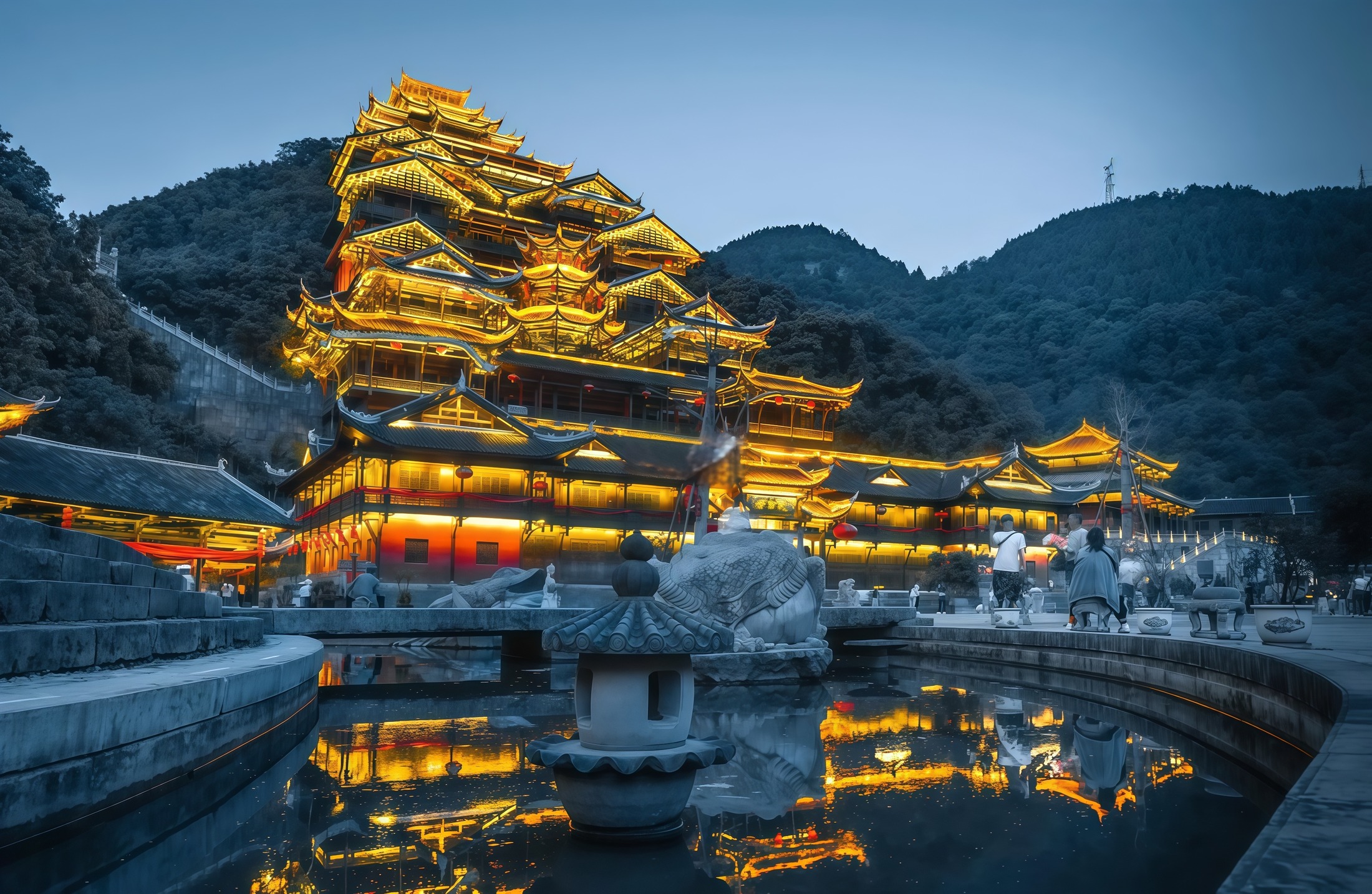 Chiyou Jiuli City Miao architecture in Pengshui